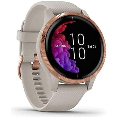 Garmin Venu, GPS Smartwatch with Bright Touchscreen Display, Features Music, Body Energy Monitoring, Animated Workouts, Pulse Ox Sensors and More, Light Sand with Rose Gold - Gadcet.com