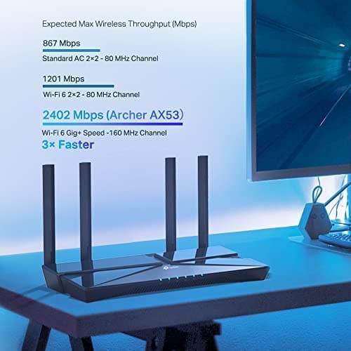 TP-Link,TP-Link Next-Gen Wi-Fi 6 AX3000 Mbps Gigabit Dual Band Wireless Router, OneMesh™ Supported, Dual-Core CPU, TP-Link HomeShield, Ideal for Gaming Xbox/PS4/Steam, Compatible with Alexa (Archer AX53) - Gadcet.com