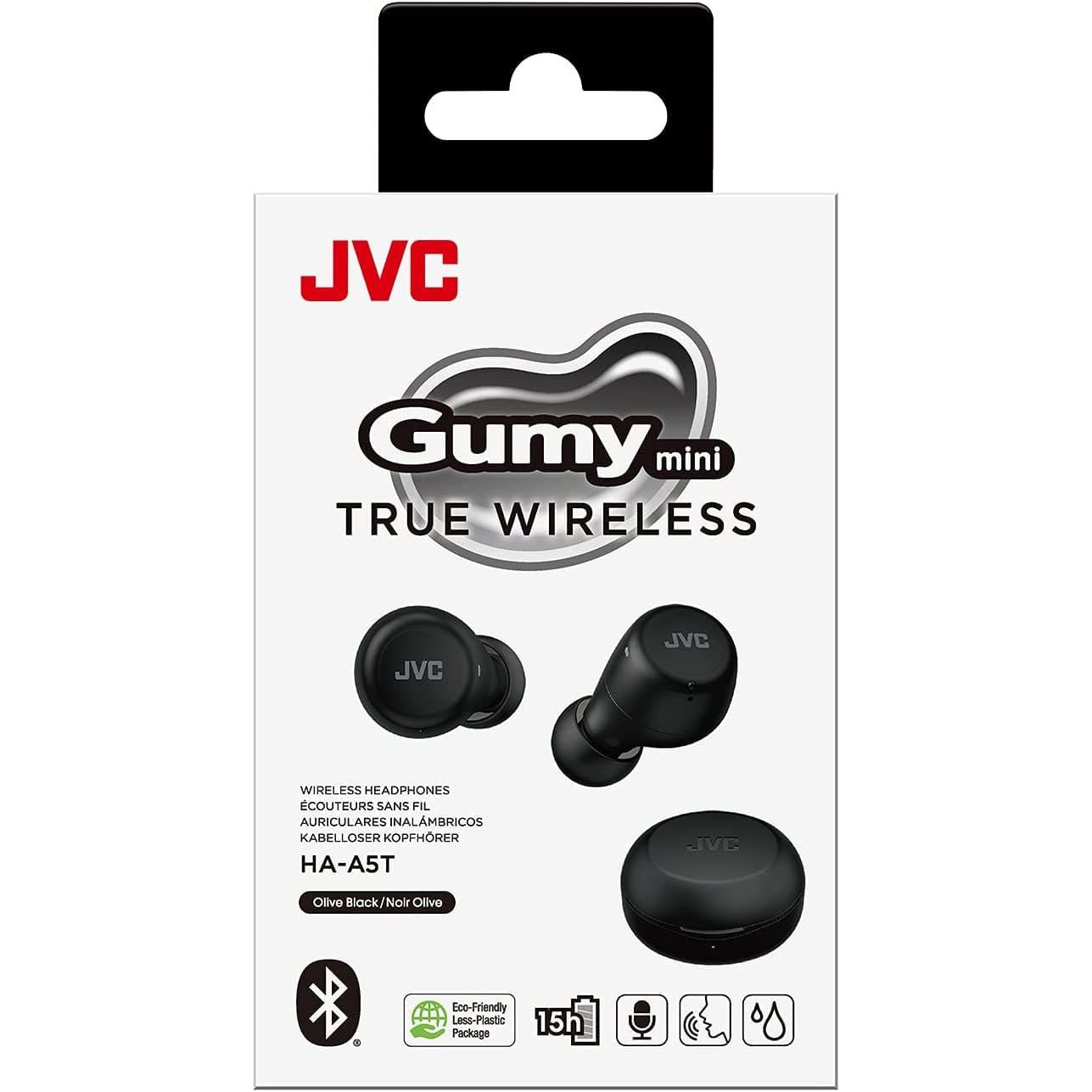 JVC,JVC HA-A5T Gumy Mini True Wireless Earbuds with mic - Black - Gadcet.com