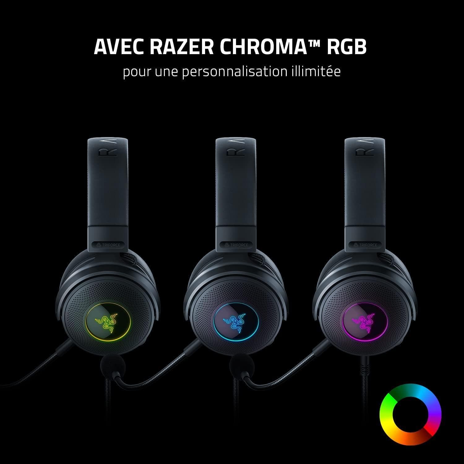 Buy Razer,Razer Kraken V3 - Wired USB Gaming Headset with Razer Chroma RGB (TriForce 50mm Drivers, THX Spatial Audio, HyperClear Cardioid Mic, Chroma RGB) Black - Gadcet.com | UK | London | Scotland | Wales| Ireland | Near Me | Cheap | Pay In 3 | Headphones