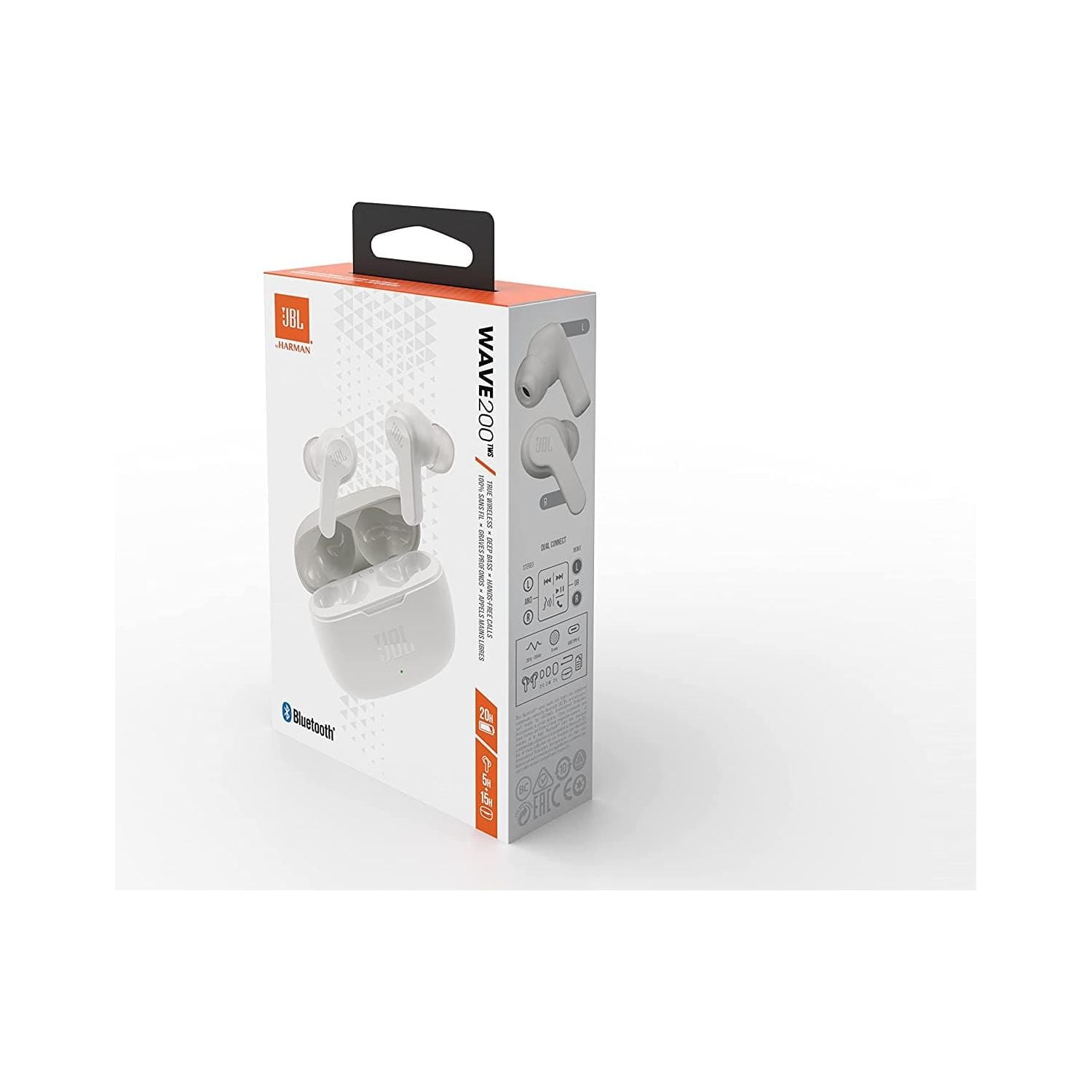 Buy JBL,JBL Wave 200TWS Wireless In-Ear Headphones - Bluetooth headphones with JBL Deep Bass Sound and IPX2 water resistance, complete with charging case, in white - Gadcet.com | UK | London | Scotland | Wales| Ireland | Near Me | Cheap | Pay In 3 |