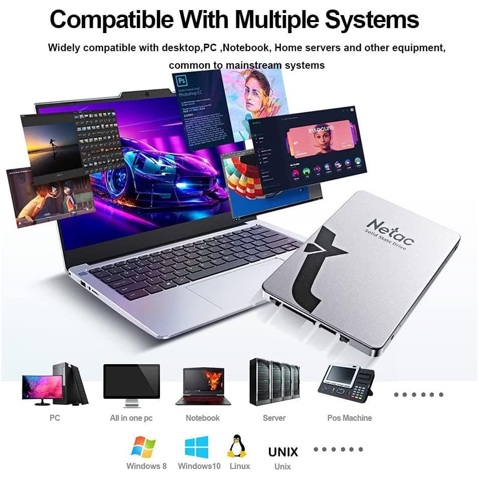 Buy Netac,Netac SSD 256GB Internal Solid State Drive SATA SSD 2.5' Up to 510MB/s Faster than HDD for Laptop Computer Upgrade(Silver Gray 256GB) - Gadcet.com | UK | London | Scotland | Wales| Ireland | Near Me | Cheap | Pay In 3 | Hard Drives