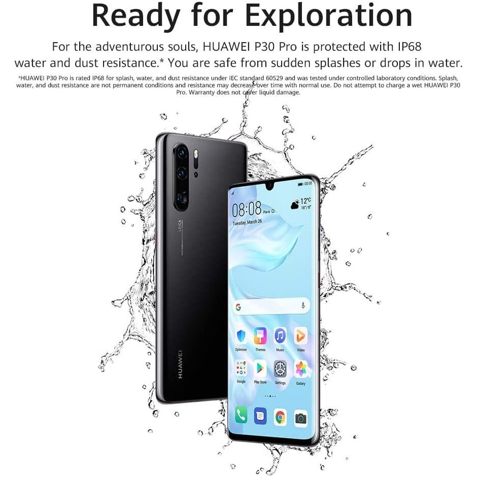 Huawei,HUAWEI P30 Pro 128 GB 8 GB RAM- Midnight Black - Unlocked - Gadcet.com