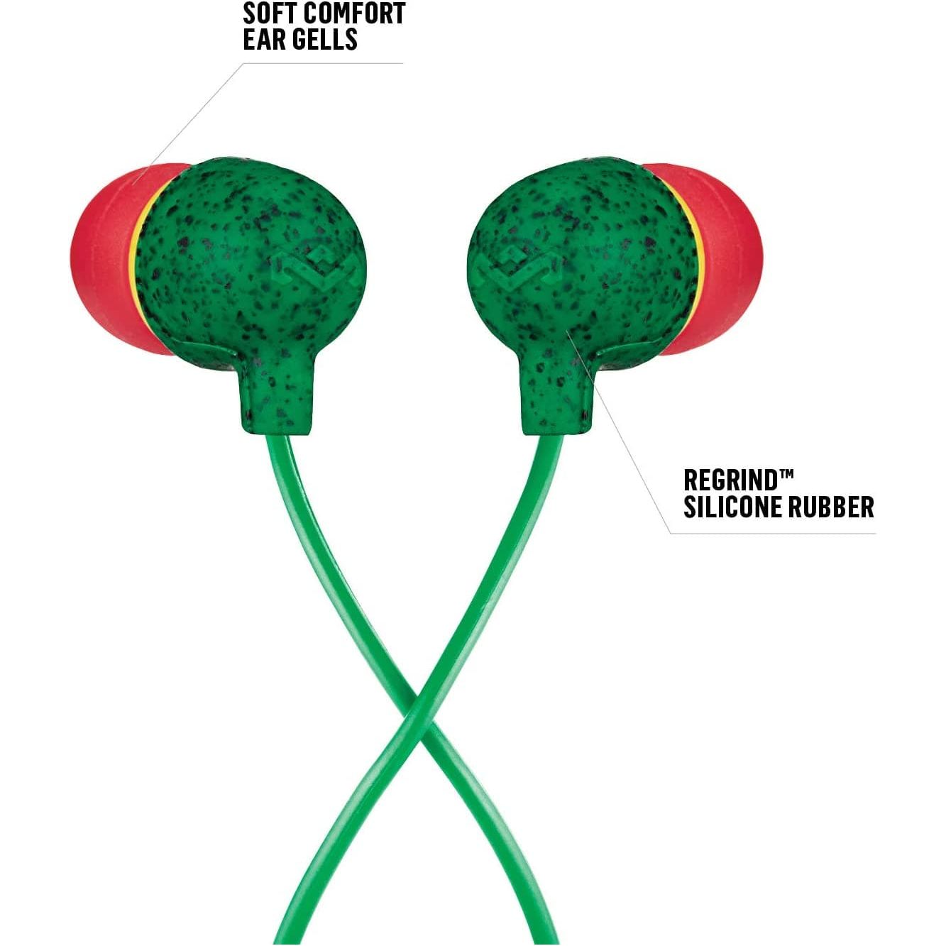 Buy House of marley,House of Marley Little Bird In-Ear Headphones, In-Line Microphone Control Earphones, Noise Isolating 9 mm Driver, Earbuds Included in 2 Sizes for Lasting Comfort, Sustainably Crafted Sound- Rasta - Gadcet.com | UK | London | Scotland | Wales| Ireland | Near Me | Cheap | Pay In 3 | Headphones & Headsets