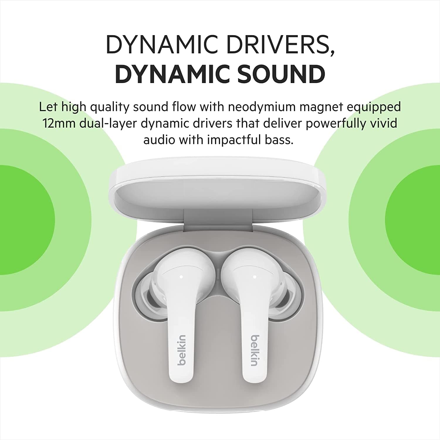 Belkin,Belkin SOUNDFORM Flow True Wireless Earbuds with Active Noise Cancellation, Bluetooth Earphones with Wireless Charging, IPX5 Sweat and Water Resistant, 31H Play Time, for iPhone, Galaxy, Pixel - White - Gadcet.com