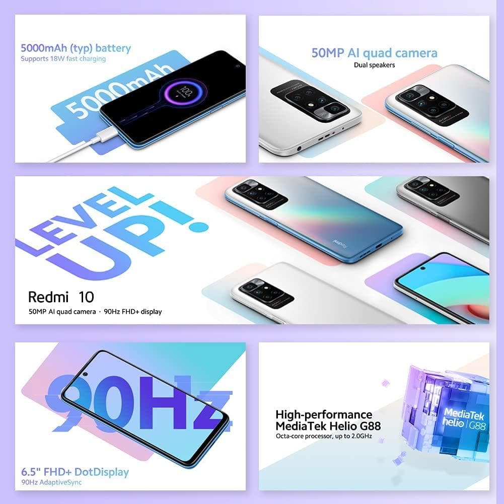Buy Xiaomi,Xiaomi Redmi 10 - Smartphone 64GB, 4GB RAM, Dual Sim, Sea Blue - Unlocked - Gadcet.com | UK | London | Scotland | Wales| Ireland | Near Me | Cheap | Pay In 3 | Mobile Phones