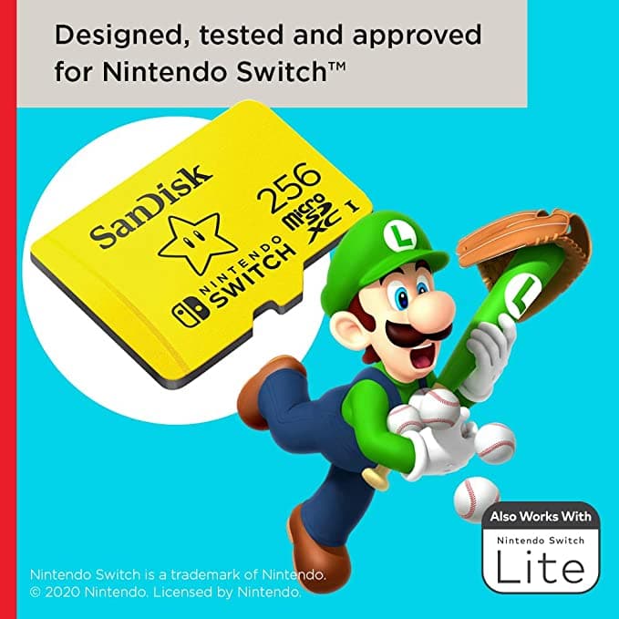 SanDisk 256GB microSDXC Card for Nintendo Switch Licensed Product, 100 MB/s UHS-I Class 10 U3 Yellow - Gadcet.com