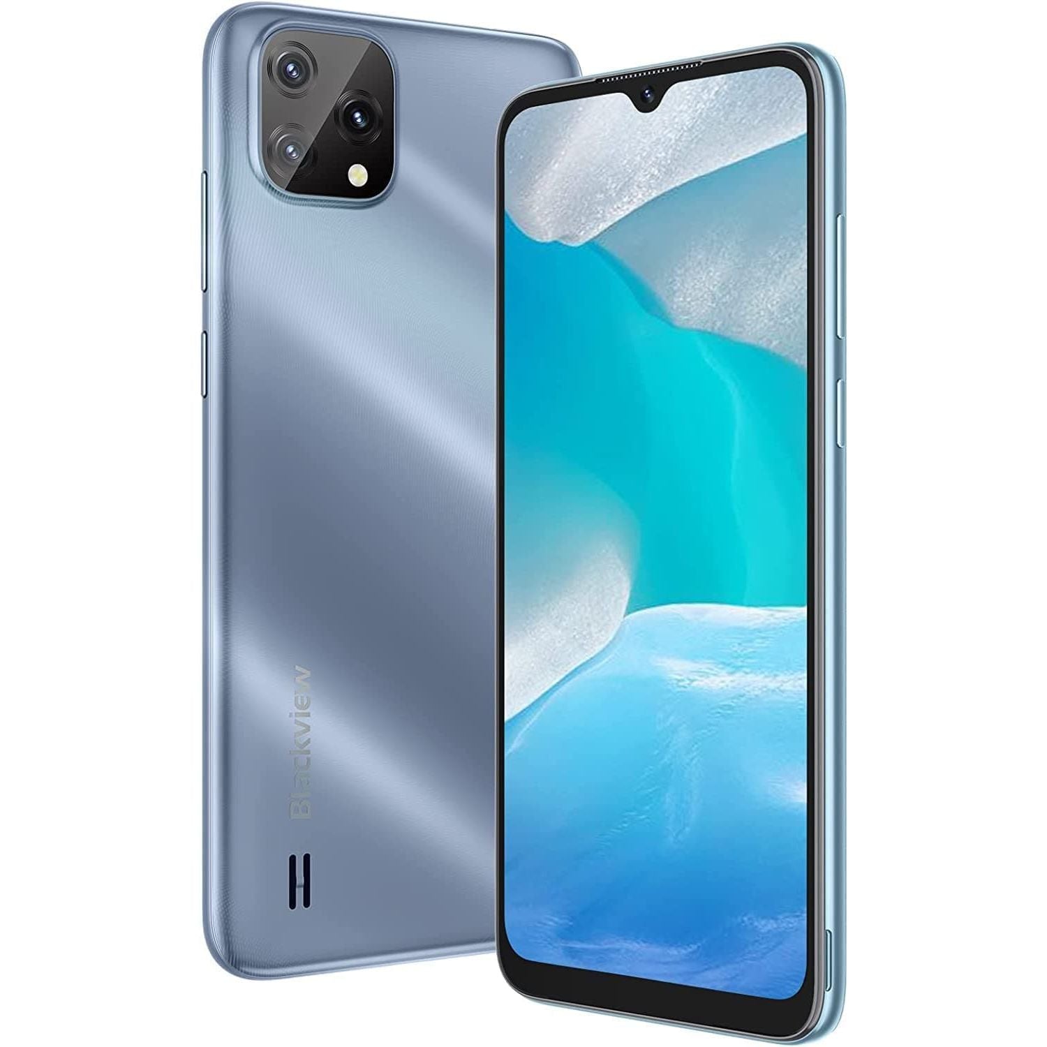 Blackview Mobile phone, A55 Android 11, 6.528’’ HD+ Display, 4780mAh Battery, 3-Card Slots Design, 4G Dual SIM Unlocked Smartphone, 3GB RAM 16GB ROM - Blue