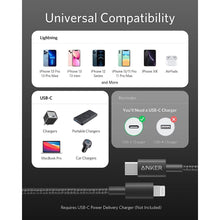 Anker USB C to Lightning Cable, New Nylon USB-C to Lightning Charging Cord - 4
