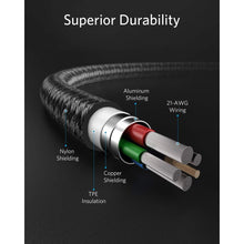 Anker USB C to Lightning Cable, New Nylon USB-C to Lightning Charging Cord - 3