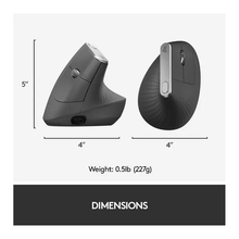 Logitech MX Vertical Ergonomic Mouse, Multi-Device, Bluetooth or 2.4GHz Wireless with USB Unifying Receiver, 4000 DPI Optical Tracking, 4 Buttons, Fast Charging, Laptop/PC/Mac/iPad OS- Black - 7