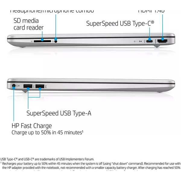 HP 15s-fq2570sa 15.6" Laptop - Intel® Core™ i5, 256 GB SSD, Silver - 4