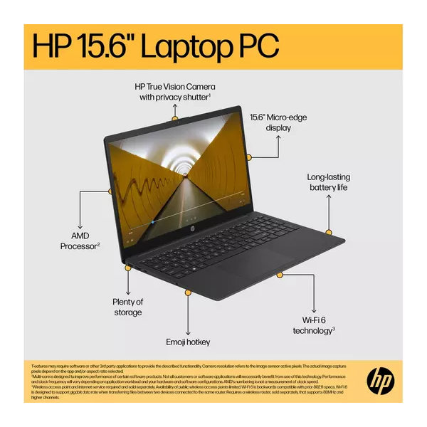 HP 15-fc0514sa 15.6" Laptop - AMD Ryzen 5, 256 GB, Black - 4