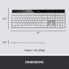 Logitech Wireless Solar K750 FOR MAC Radio Transfer, PC/Mac, Keyboard - Silver - 4