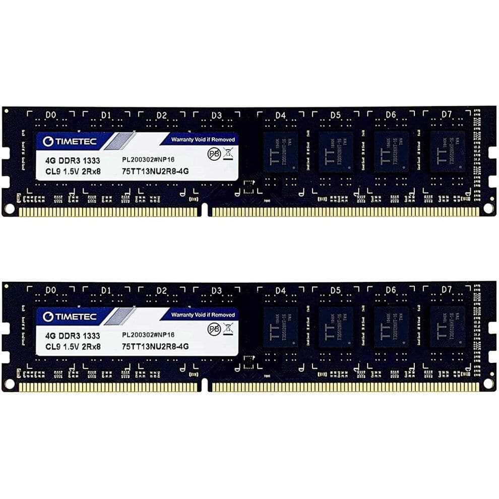 Timetec 8G Kit (2x4GB) DDR3 1333MHz1.5V CL9 2RX8 - PL200220M1#NP16 - 1