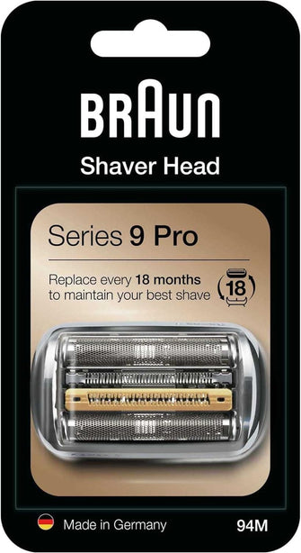Braun Series 9 Pro electric shaver head, replacement shaving part compatible with Series 9 Pro men's razor, 94M, silver - 4