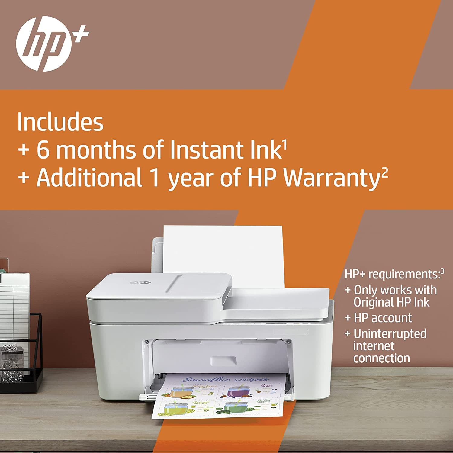 HP DeskJet 4120e All in One Colour Printer with 6 months of Instant Ink included with HP+, White