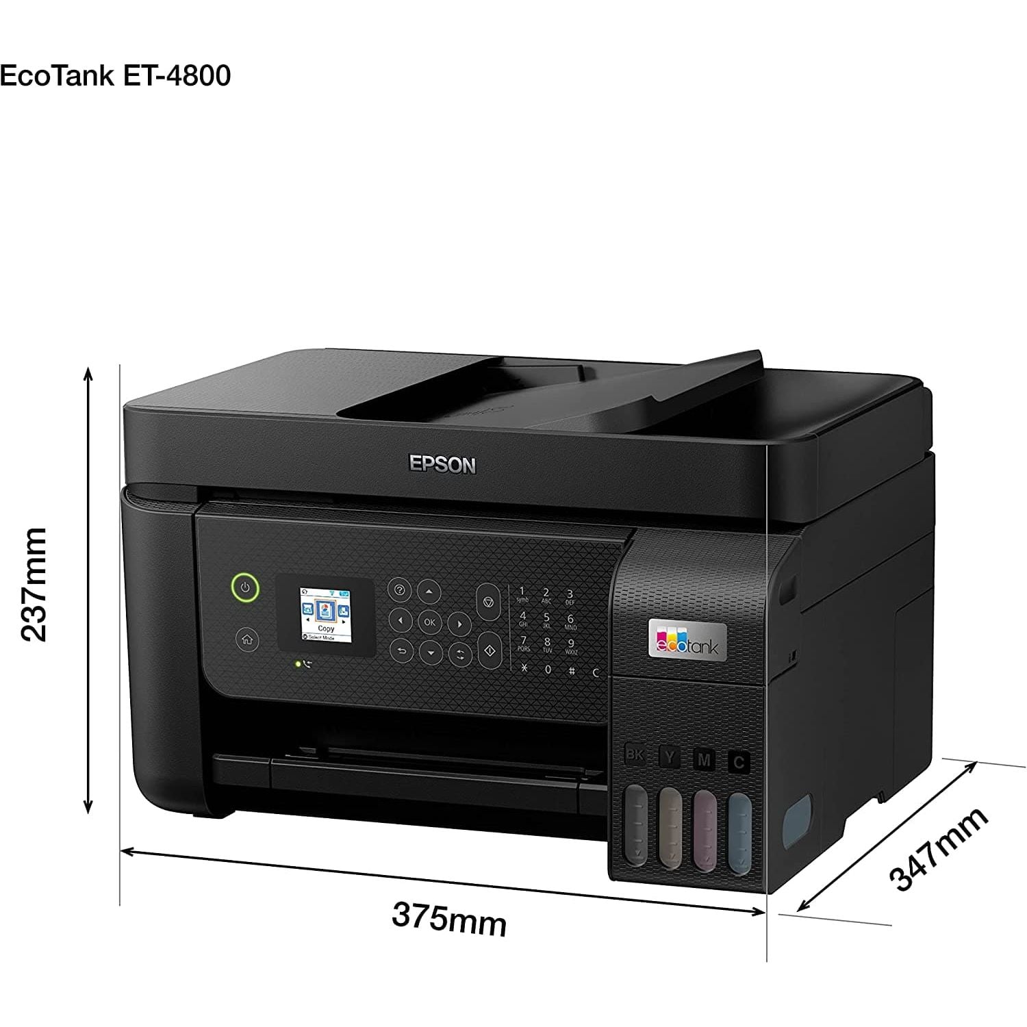 Epson EcoTank ET-4800 Print/Scan/Copy Wi-Fi Ink Tank Printer, With Up To 3 Years Worth Of Ink Included
