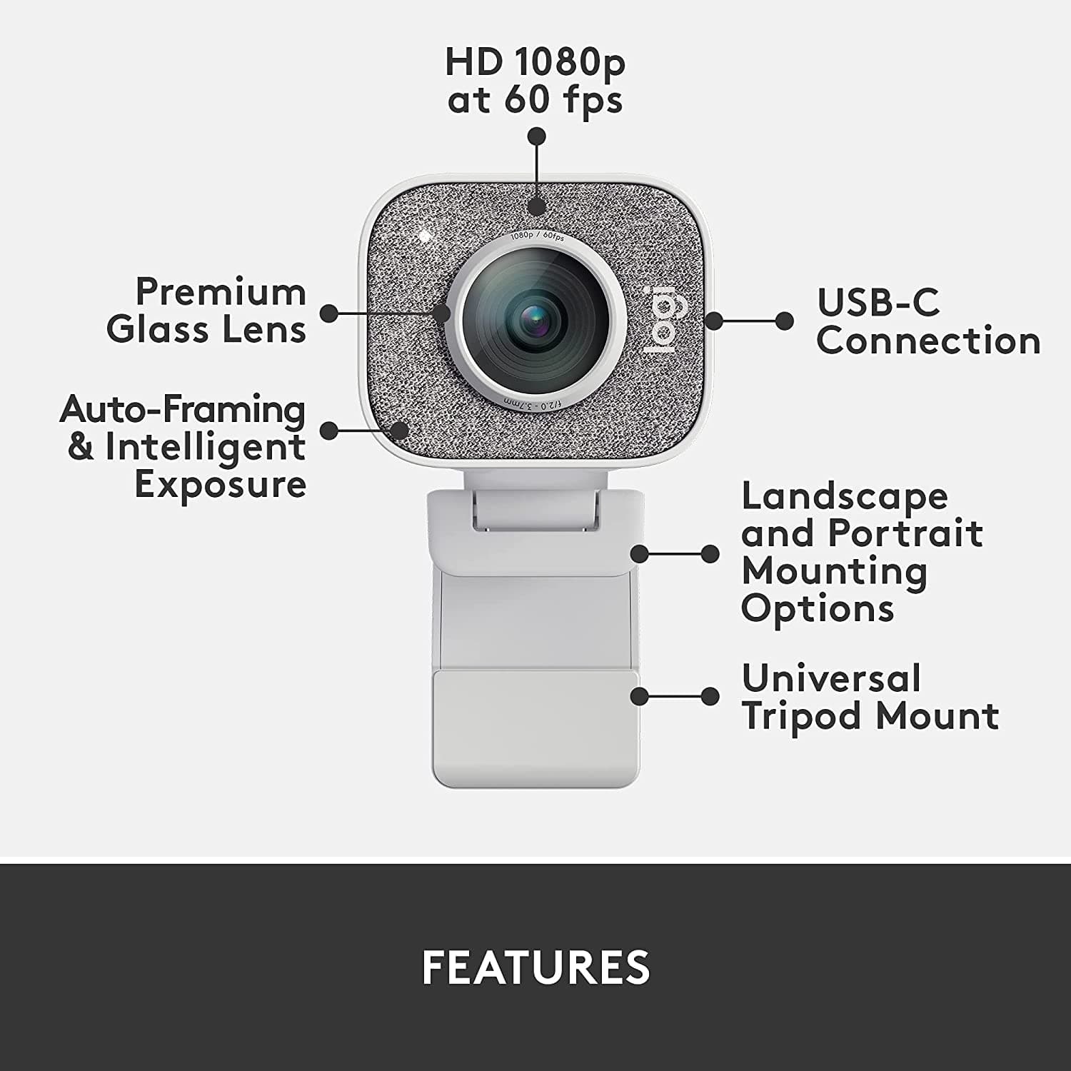 Buy Logitech,Logitech StreamCam – Live Streaming Webcam for Youtube and Twitch, Full 1080p HD 60fps, USB-C Connection, AI-enabled Facial Tracking, Auto Focus, Vertical Video - OFF WHITE - Gadcet.com | UK | London | Scotland | Wales| Ireland | Near Me | Cheap | Pay In 3 |