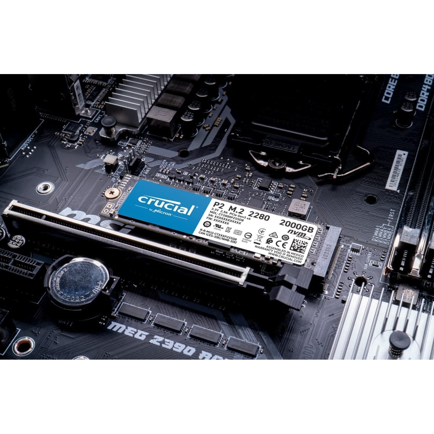 Buy Crucial,Crucial P2 CT1000P2SSD8 1 TB Internal SSD, Up to 2400 MB/s (3D NAND, NVMe, PCIe, M.2), Black - Gadcet.com | UK | London | Scotland | Wales| Ireland | Near Me | Cheap | Pay In 3 | Hard Drives