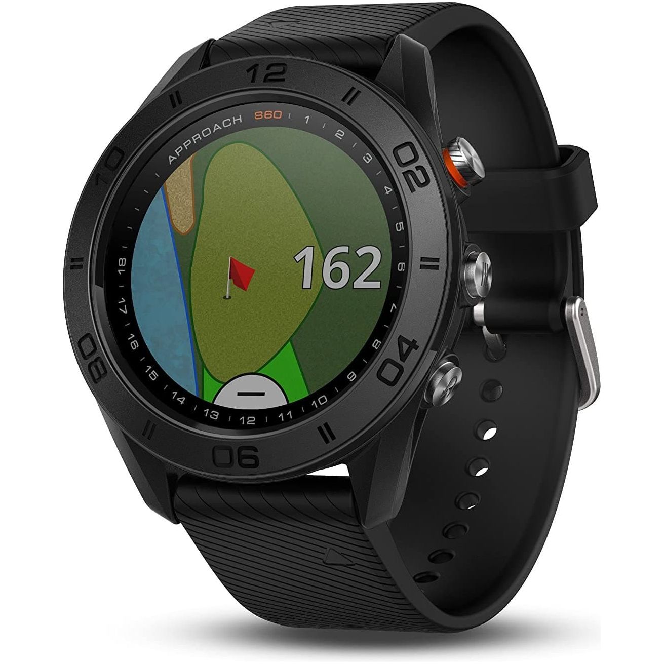 Garmin Approach S60, Premium GPS Golf Watch with Touchscreen Display and Full Color CourseView Mapping, Black w/Silicone Band - Gadcet.com
