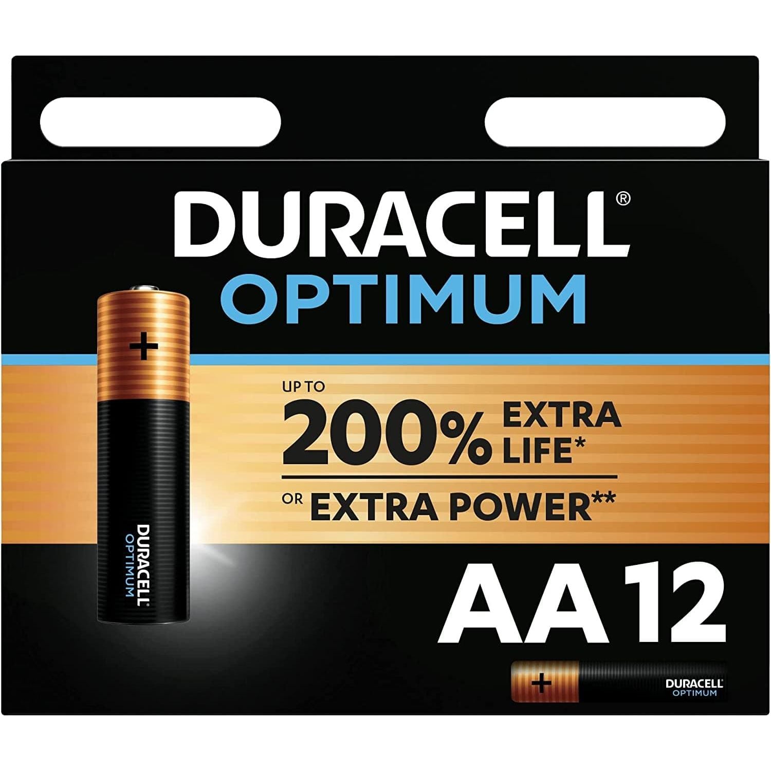 Duracell Optimum Alkaline AA Batteries - Pack of 12