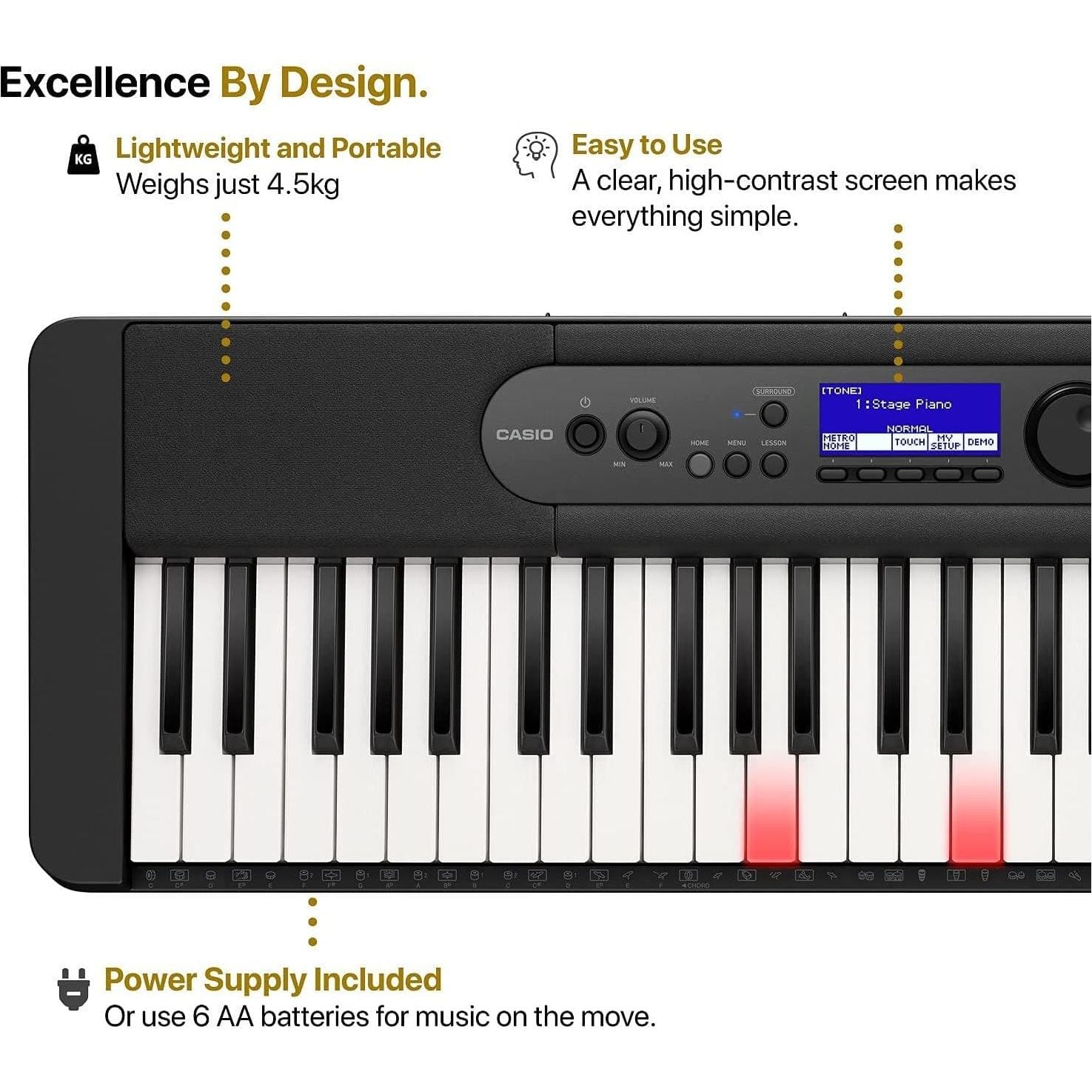Buy Casio,Casio LK-S450 Electronic Keyboard with Touch Sensitive, Lighted Keys, - Gadcet.com | UK | London | Scotland | Wales| Ireland | Near Me | Cheap | Pay In 3 | Pianos