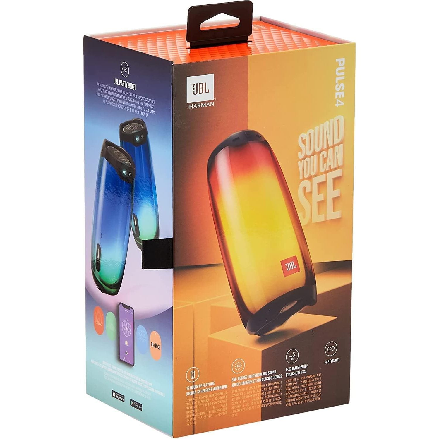 Buy JBL,JBL Pulse 4 - Waterproof speaker with bluetooth connectivity, LED light show, multi-speaker connectivity and PartyBoost function, in black - Gadcet.com | UK | London | Scotland | Wales| Ireland | Near Me | Cheap | Pay In 3 | Speakers