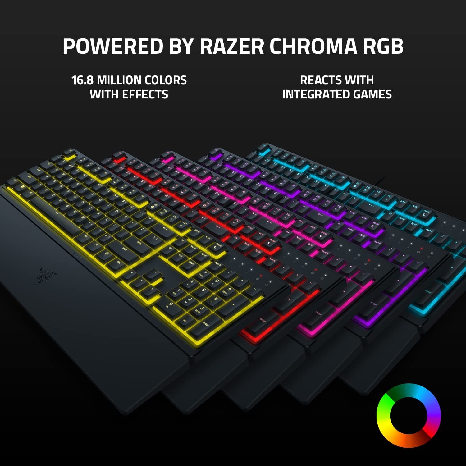 Razer,Razer Ornata V3 X - Low-profile membrane Keyboard Chroma RGB (Hybrid Membrane Switch, Ergonomic Wrist Rest) UK Layout | Black - Gadcet.com