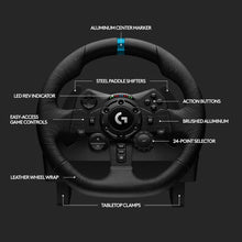 Logitech G923 Racing Wheel and Pedals, TRUEFORCE up to 1000 Hz Force Feedback, Responsive Driving Design, Dual Clutch Launch Control, Genuine Leather Wheel Cover, for PS5, PS4, PC, Mac - Black - 7