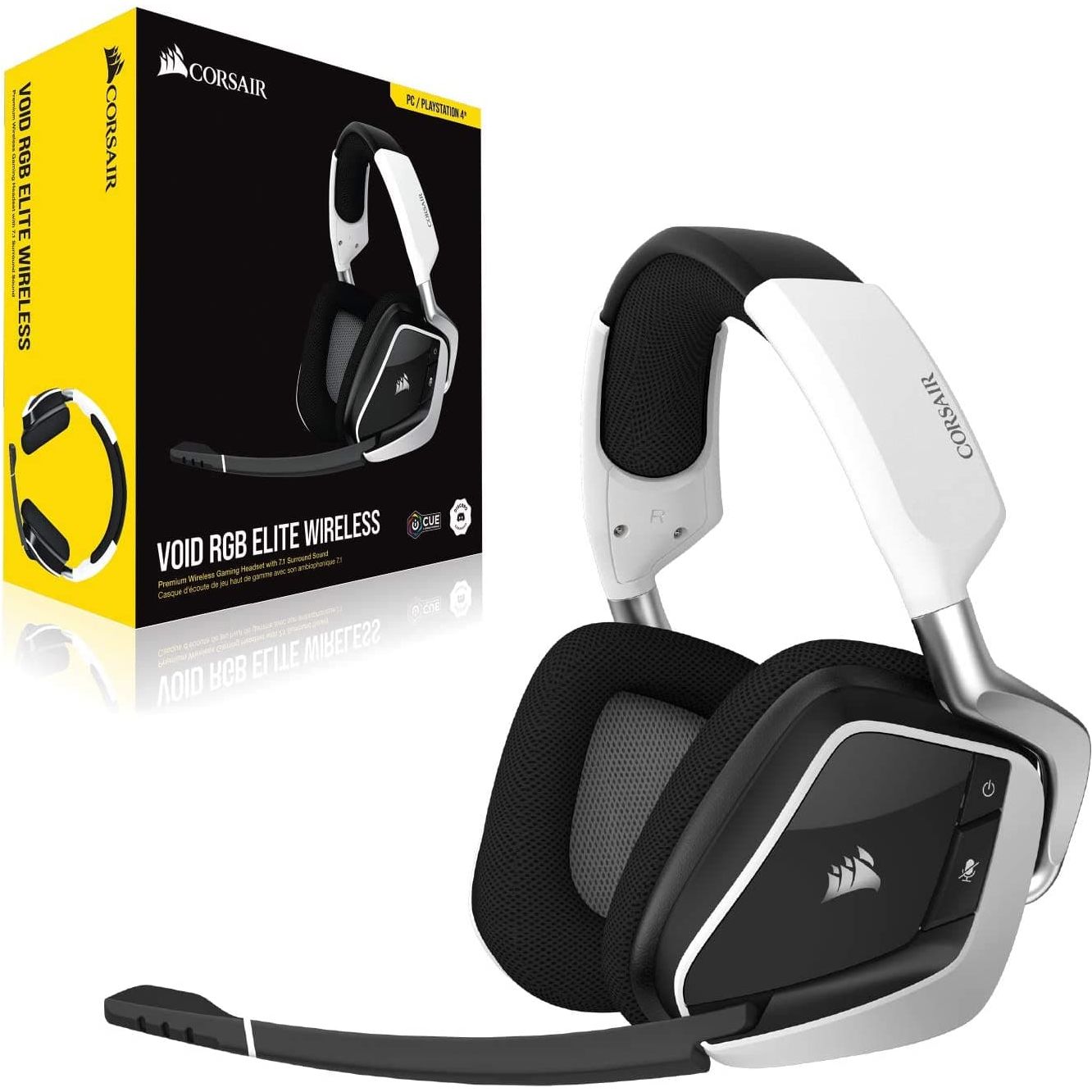 Corsair,Corsair VOID ELITE RGB Gaming Headset (7.1 Surround Sound) - White - Gadcet.com