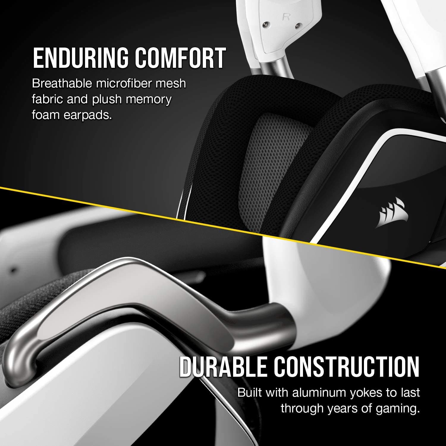 Corsair,Corsair VOID ELITE RGB Gaming Headset (7.1 Surround Sound) - White - Gadcet.com