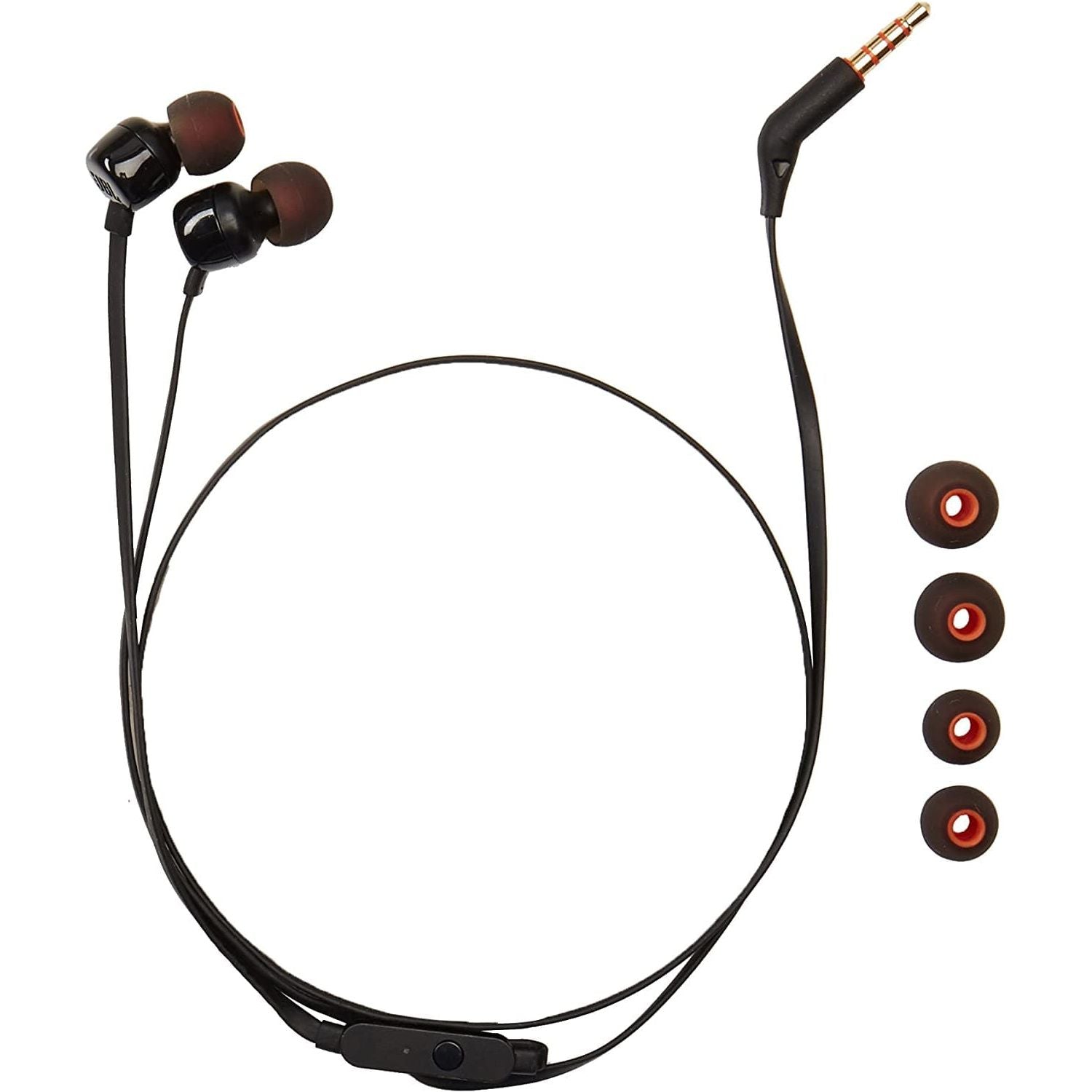 JBL T110 Universal In-Ear Headphones with Remote Control and Microphone, Black - Gadcet.com