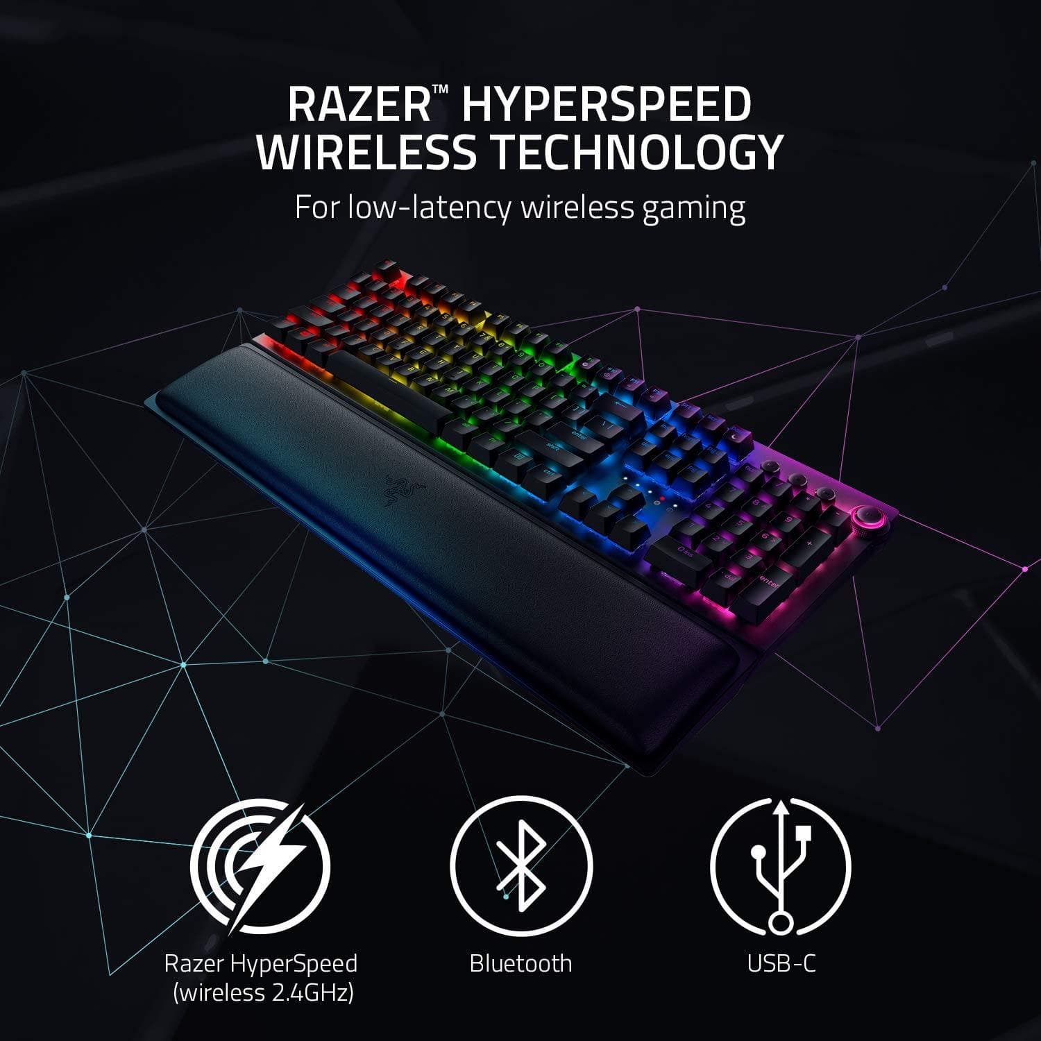 Buy Razer,Razer Blackwidow V3 Pro Wireless Gaming Keyword, Mechanical Gaming Keyboard, Wrist Rest, Bluetooth, USB-C, UK Layout - Black - Gadcet.com | UK | London | Scotland | Wales| Ireland | Near Me | Cheap | Pay In 3 | Keyboards