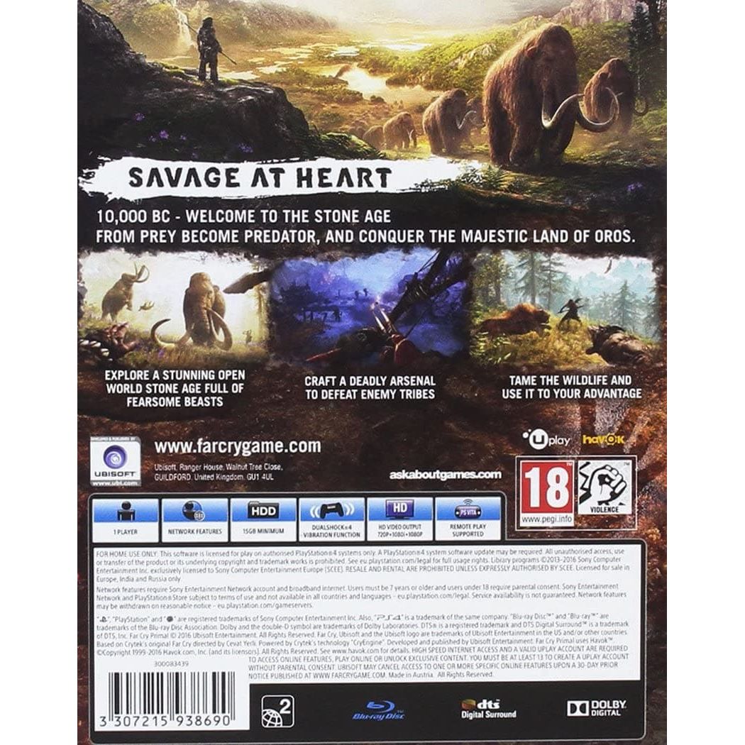 playstation,Far Cry Primal - Playstation 4 (PS4) Game - Gadcet.com