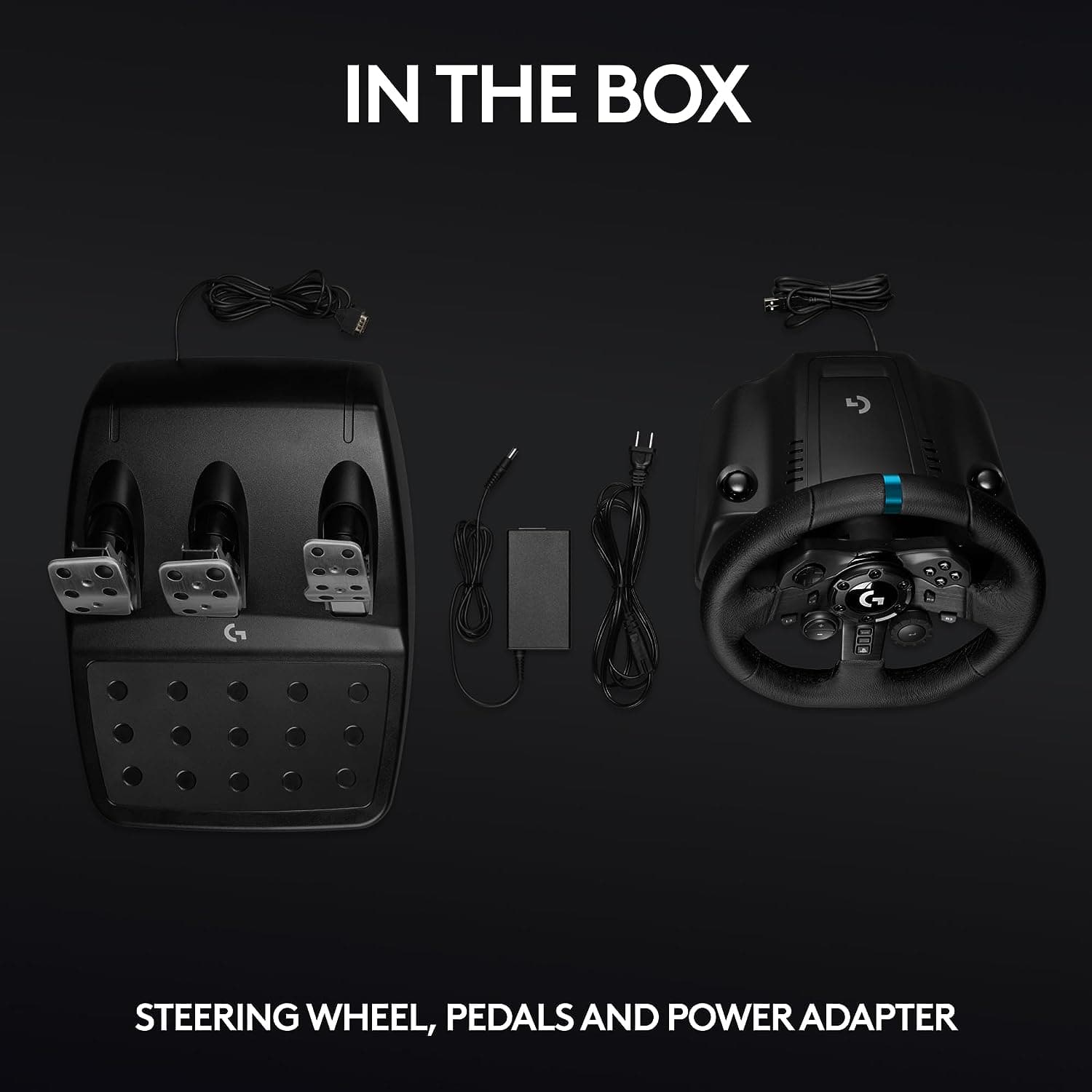 Logitech G923 Racing Wheel and Pedals, TRUEFORCE up to 1000 Hz Force Feedback, Responsive Driving Design, Dual Clutch Launch Control, Genuine Leather Wheel Cover, for PS5, PS4, PC, Mac - Black - 9