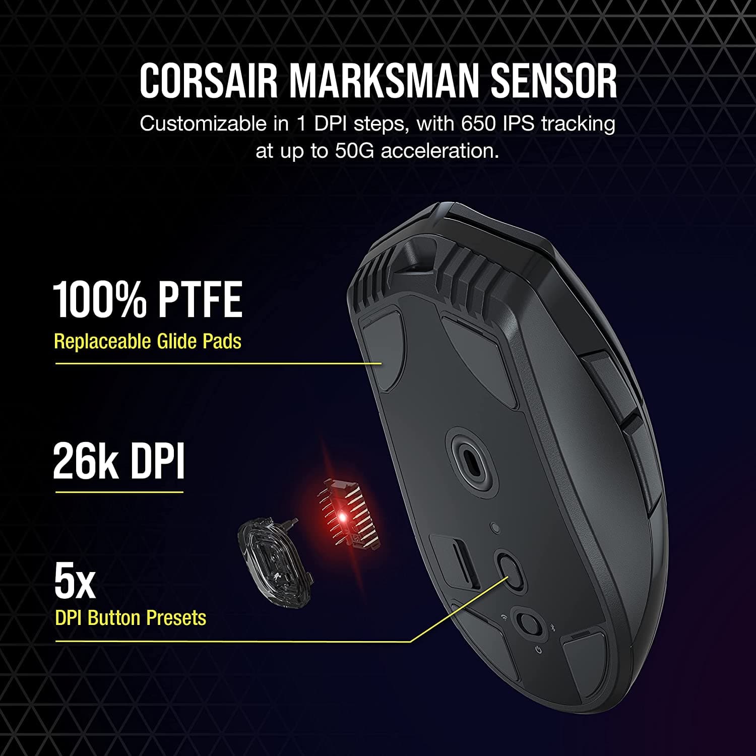 Buy Corsair,Corsair SABRE RGB PRO WIRELESS CHAMPION SERIES, Ultra-lightweight FPS/MOBA Wireless Gaming Mouse (SLIPSTREAM WIRELESS Technology, CORSAIR MARKSMAN 26,000 DPI Optical Sensor) Black - Gadcet.com | UK | London | Scotland | Wales| Ireland | Near Me | Cheap | Pay In 3 | Mouse Pads