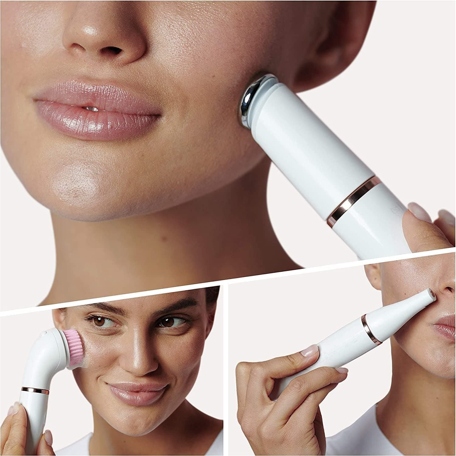 Buy Braun,Braun FaceSpa Face Epilator, Hair Removal with Facial Cleansing Brush Head, Toning Head & Charger Stand, Wet & Dry, SE912, White/Bronze - Gadcet.com | UK | London | Scotland | Wales| Ireland | Near Me | Cheap | Pay In 3 | Health & Beauty