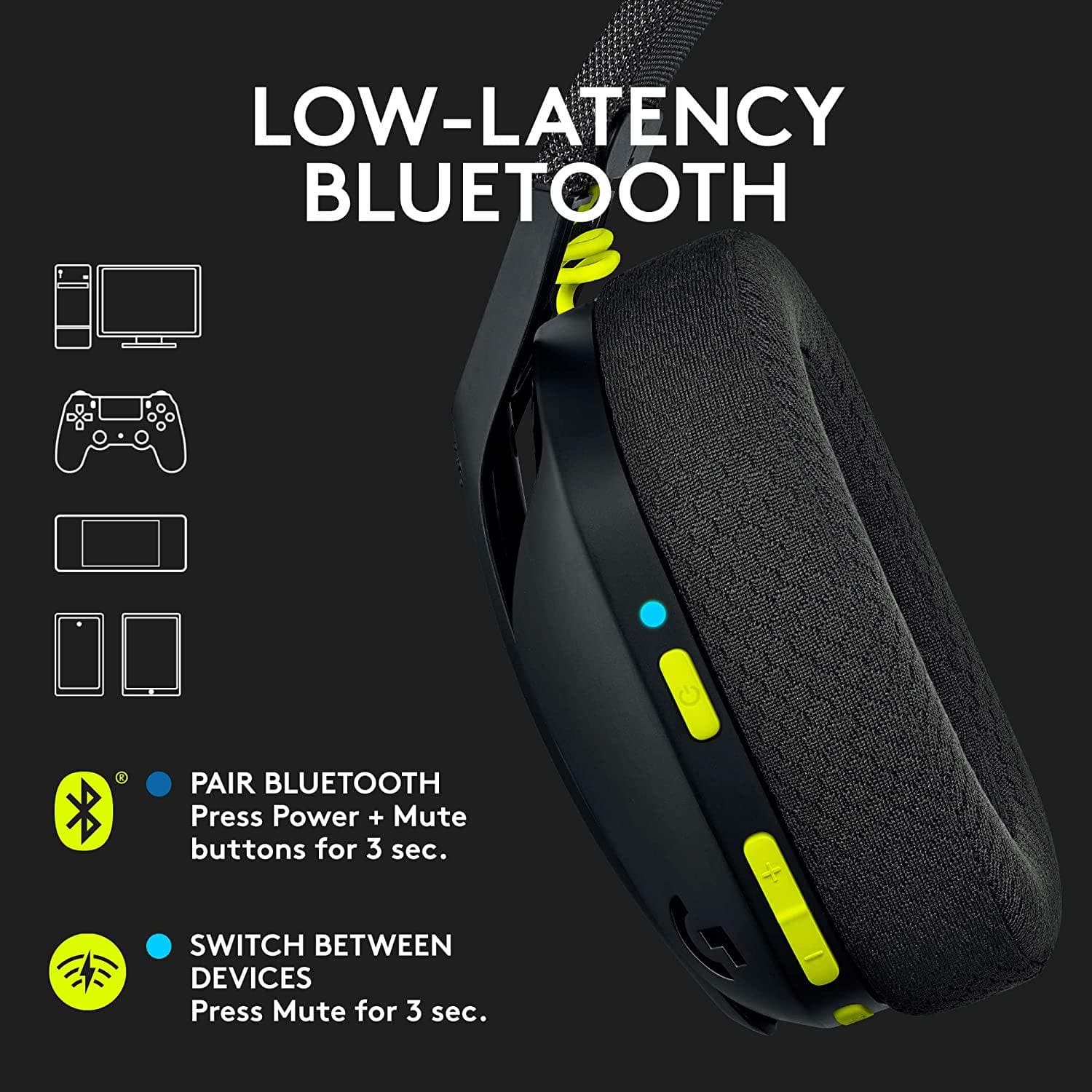Buy Logitech,Logitech G435 LIGHTSPEED Wireless Gaming Headset - Black - Gadcet.com | UK | London | Scotland | Wales| Ireland | Near Me | Cheap | Pay In 3 | Headphones
