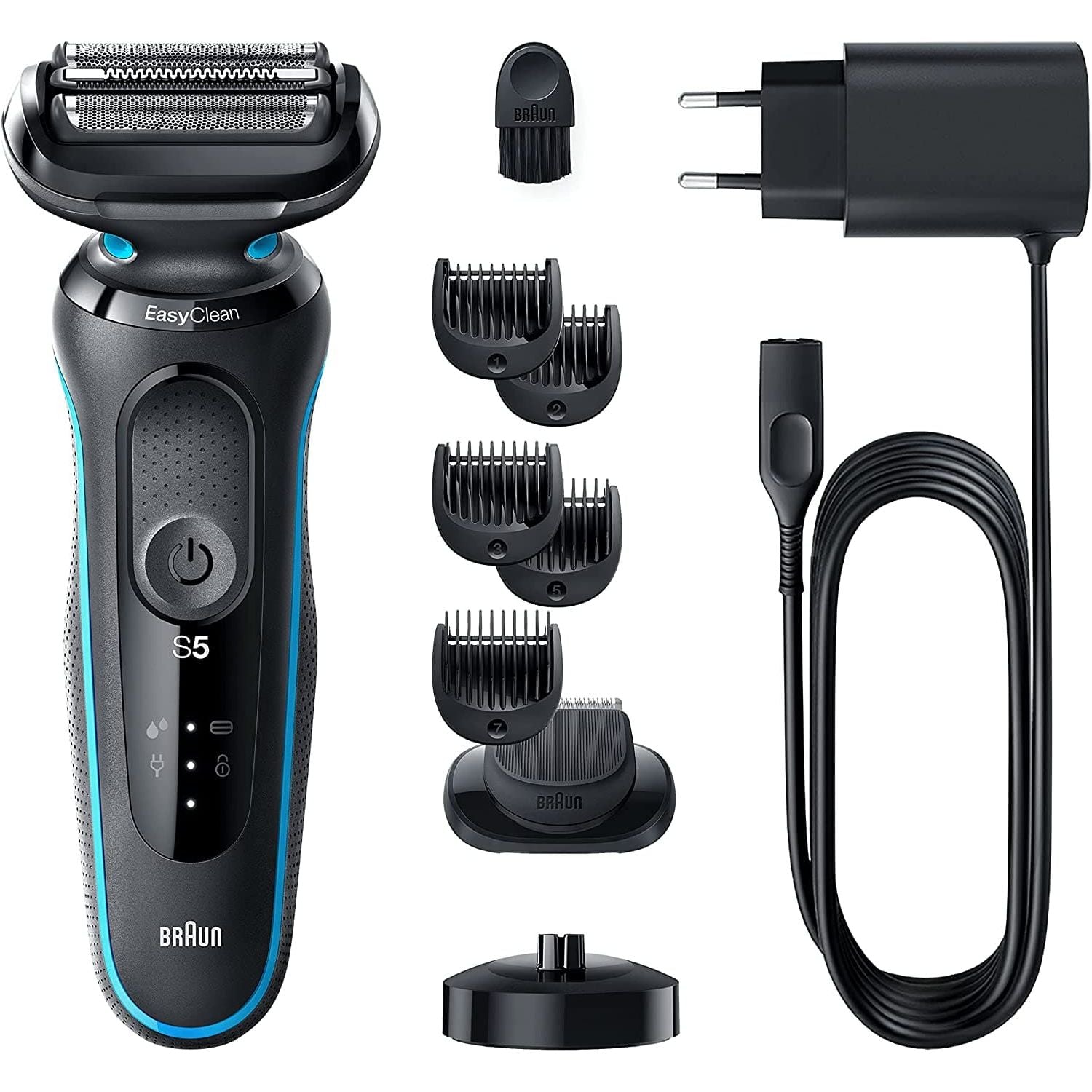 Braun,Braun Series 5 Electric Shaver, With Beard Trimmer, Charging Stand, 2 Pin Bathroom Plug, 50-M4500cs - Gadcet.com