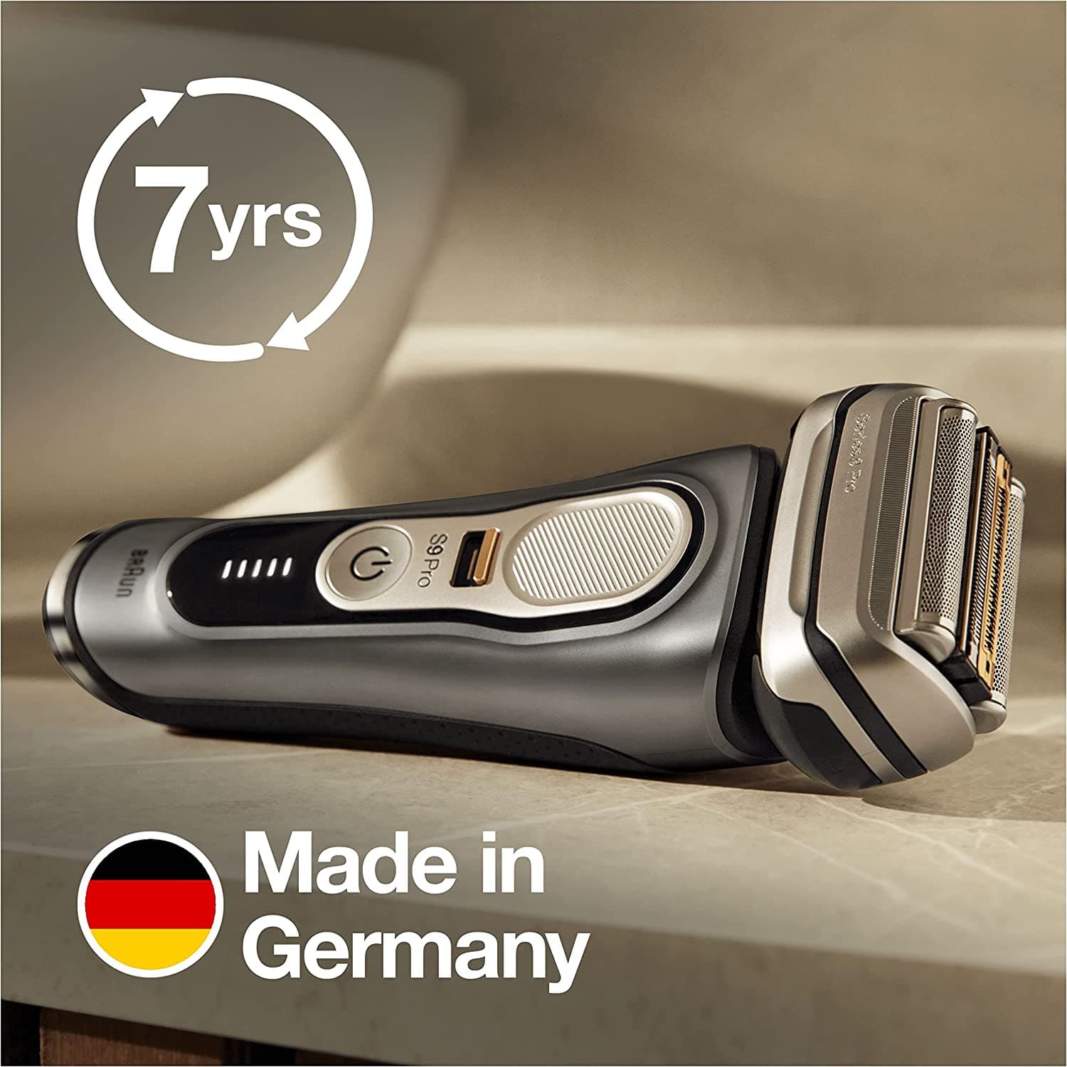Braun Series 9 Pro Electric Shaver With 4+1 Head, ProLift Trimmer, 5-in-1 SmartCare Center & Leather Travel Case, UK 2 Pin Plug, 9465cc, Silver - Gadcet.com