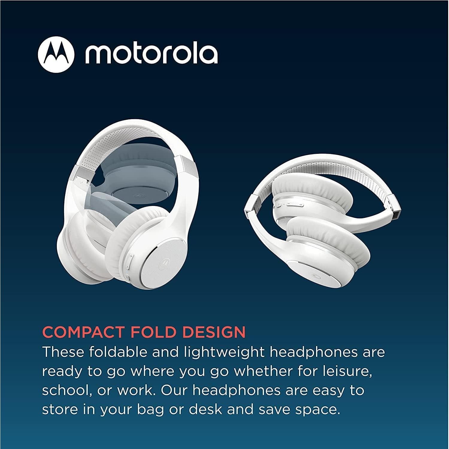 Buy Motorola,Motorola Bluetooth Wireless Headphone- Moto XT220 Over-Ear Headphones - White - Gadcet.com | UK | London | Scotland | Wales| Ireland | Near Me | Cheap | Pay In 3 | Headphones