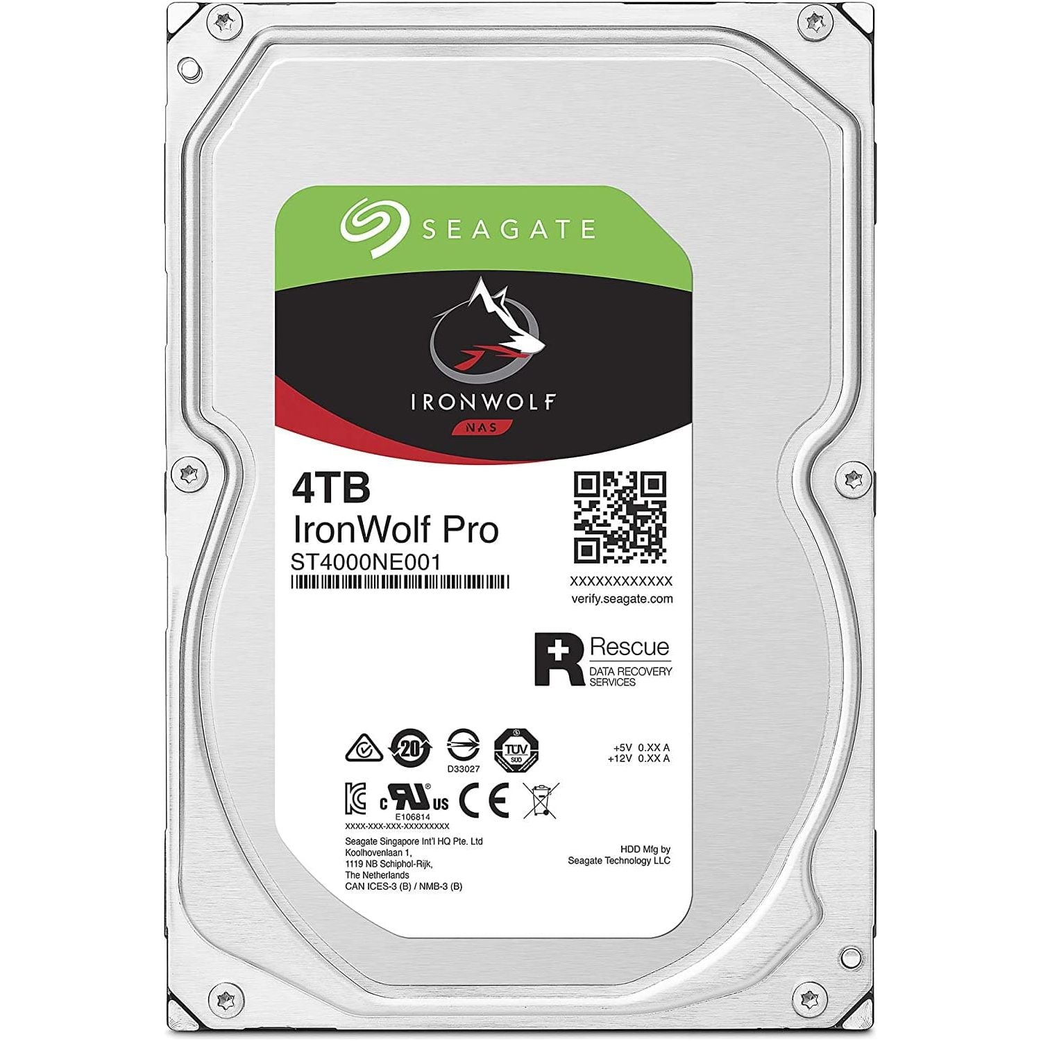 Seagate 4TB IronWolf Pro NAS Hard Drive 3.5" SATA 6GB/s 7200RPM 256MB Cache (CMR)