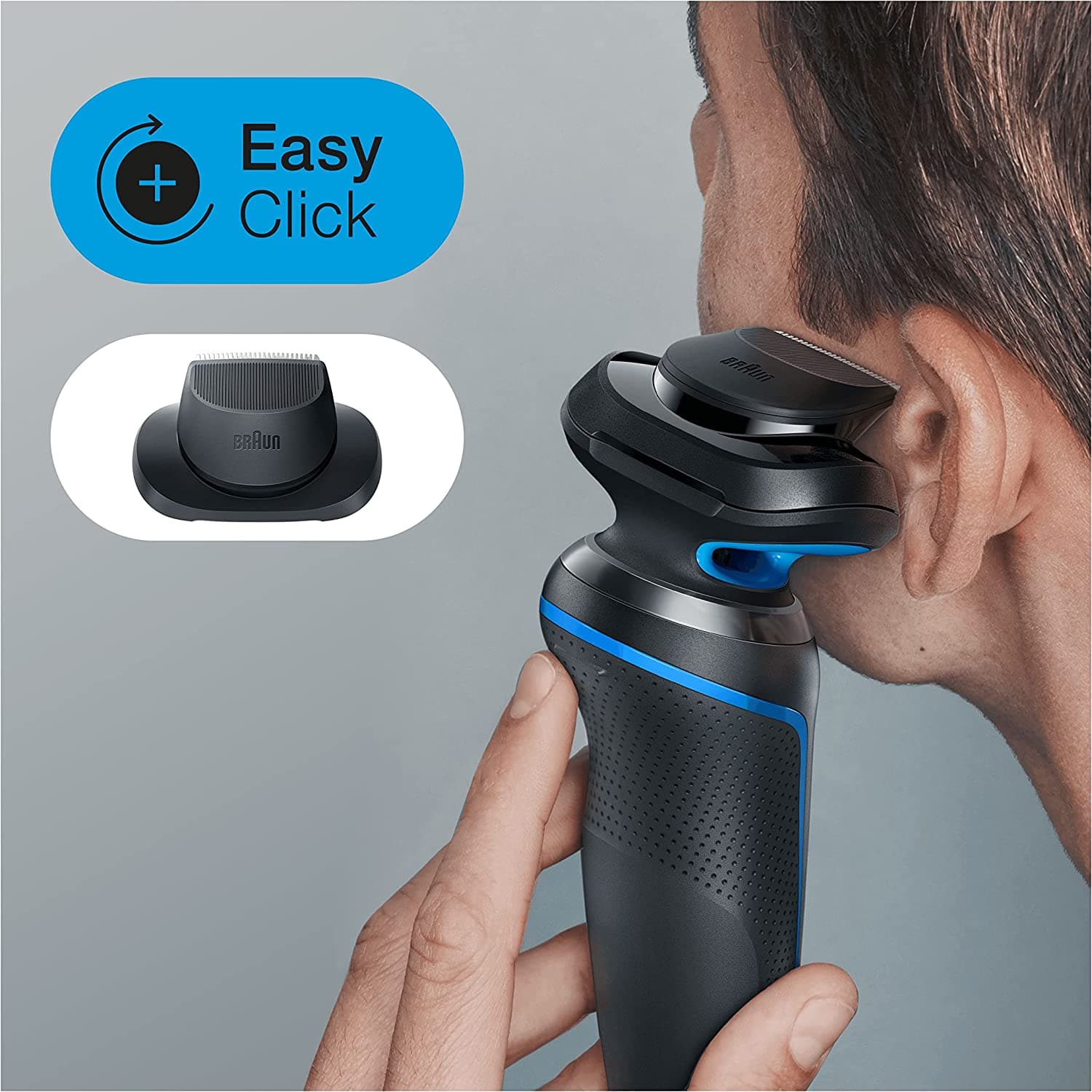 Braun Series 5 Electric Shaver, With Precision Trimmer Attachment For Moustache & Sideburns Trimming, 100% Waterproof, 2 Pin Bathroom Plug, 50-B1200s, Blue Razor - Gadcet.com