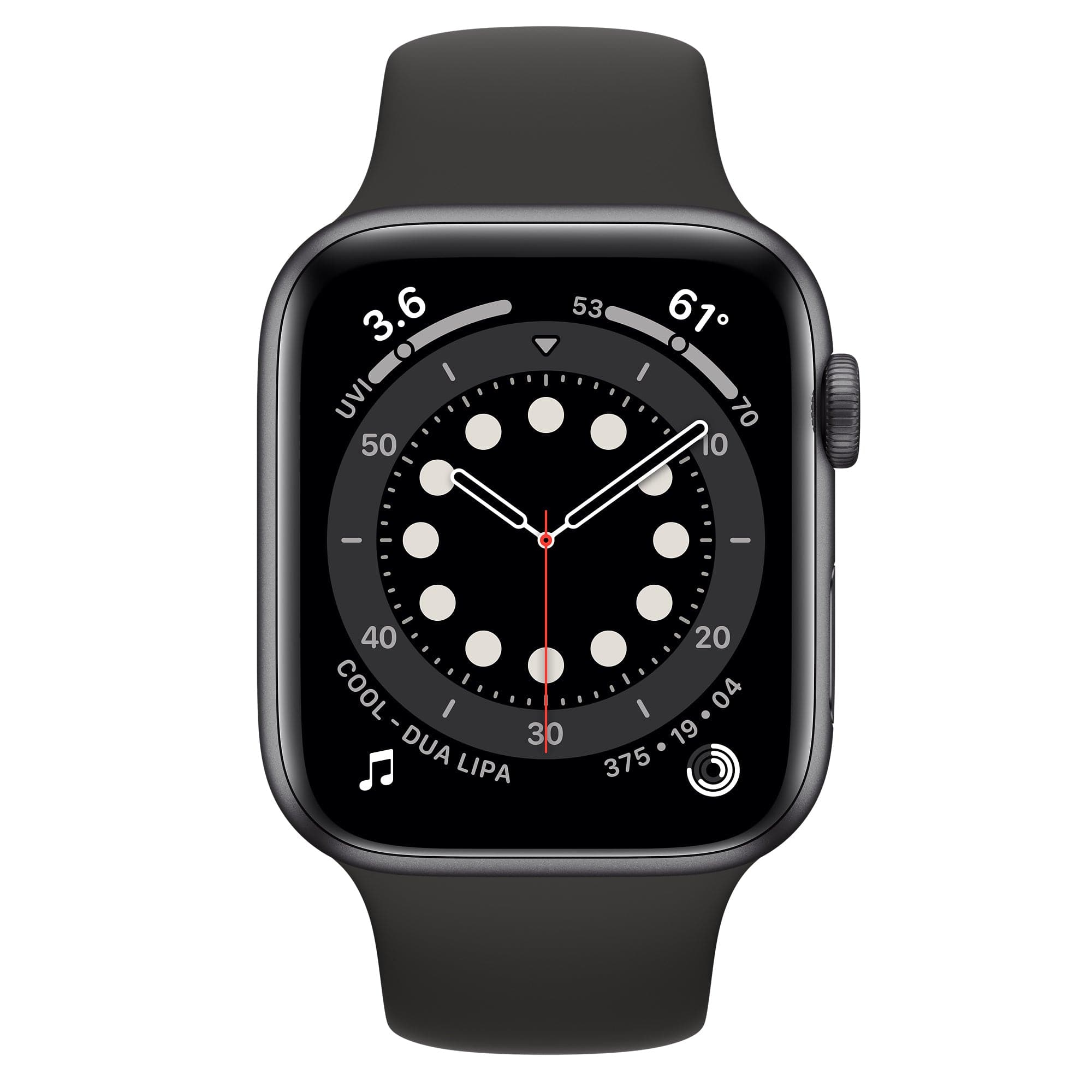 Apple,Apple Watch Series 6 Cellular - Space Grey Aluminium with Black Sports Band, 44 mm - Gadcet.com