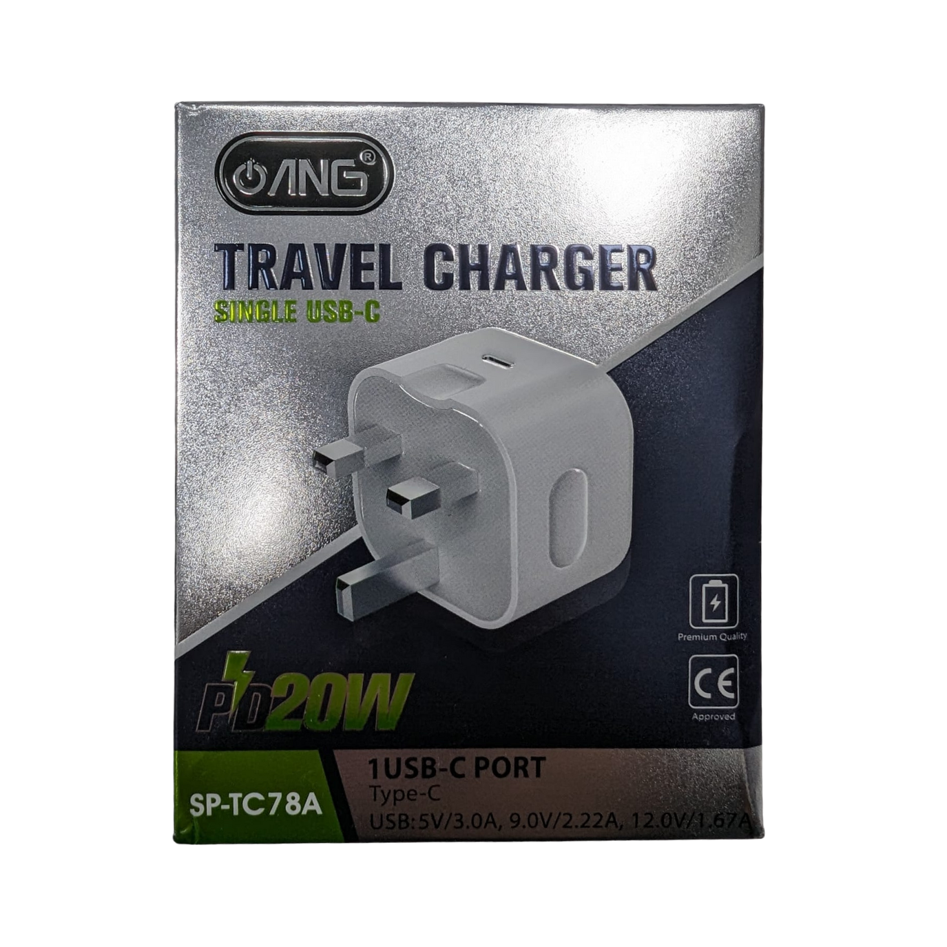 Buy ANG,ANG Single USB Type-C PD Wall Charger 3 Pin Triangle Adapter - Gadcet UK | UK | London | Scotland | Wales| Ireland | Near Me | Cheap | Pay In 3 | Mobile Phone Accessories