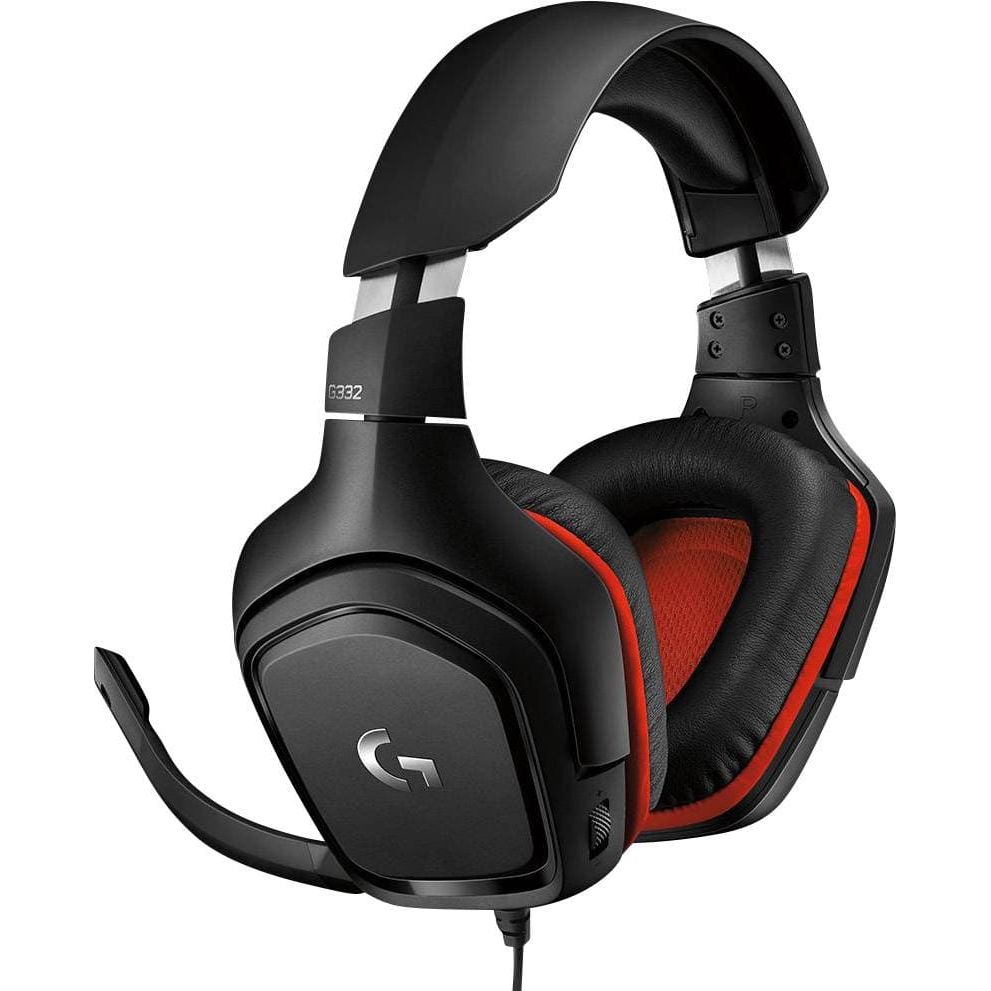 Logitech Gaming G332 Gaming Over-ear headset Corded Stereo Black, Red Volume control, Microphone mute