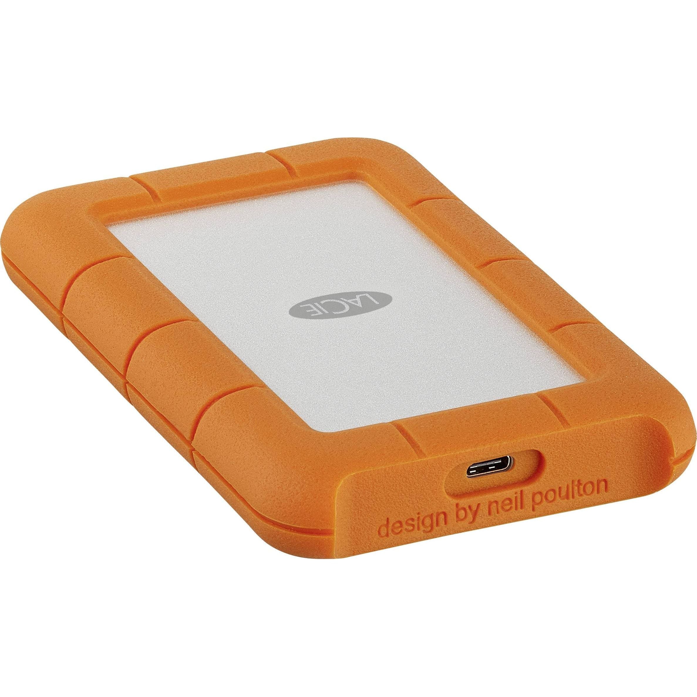LaCie Rugged 1 TB 2.5" external hard drive USB-C® Silver, Orange STFR1000800
