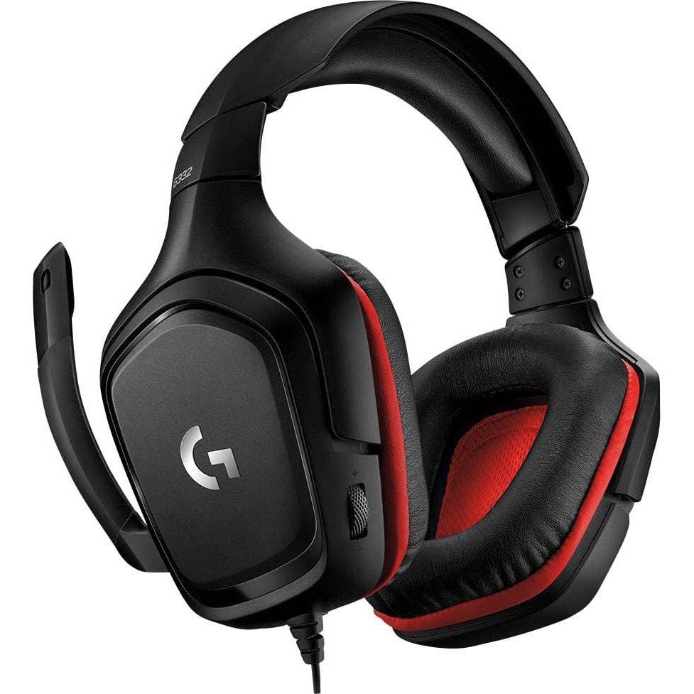 Logitech Gaming G332 Gaming Over-ear headset Corded Stereo Black, Red Volume control, Microphone mute
