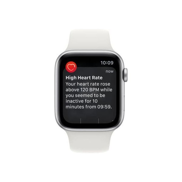 Apple Watch SE Cellular - Silver with White Sports Band, 44 mm - MNQ23B/A